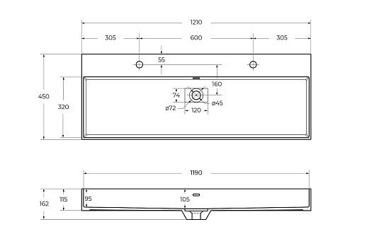 Накладная раковина Cezares 121 50314 белый матовый