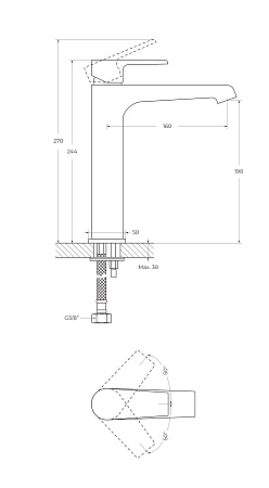 Смеситель для раковины Cezares Nautic NAUTIC-LC-BIO белый матовый