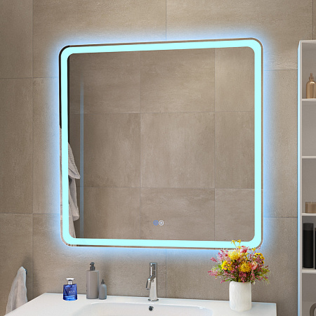 Зеркало Cezares 80х80 CZR-SPC-MC-800-800-RGB-TCH с подсветкой