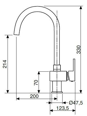Смеситель для раковины Cezares UNIKA-LSM2-NOP-W0, черный