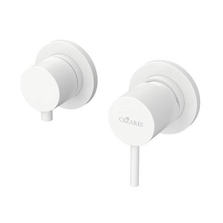 Смеситель для ванны с душем Cezares Leaf LEAF-VDIM3-D-L-BIO белый матовый