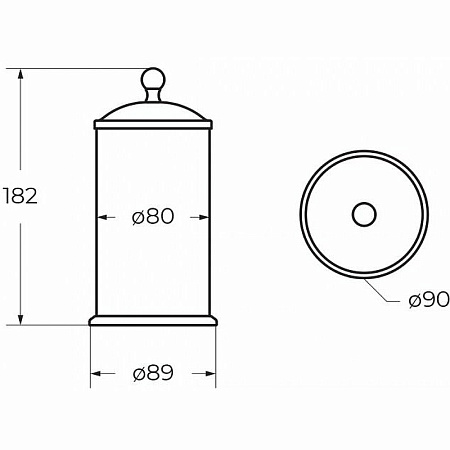 Контейнер для ватных дисков Cezares Aphrodite APHRODITE-PC-02-M, бронза