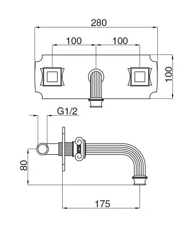 Смеситель для раковины Cezares Olimp Olimp-BLS2-03/24-Sw золото