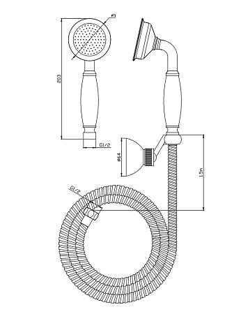 Ручной душ Cezares Lira LIRA-M-DEF2-02-Bi бронза