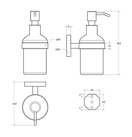 Дозатор жидкого мыла Cezares Relax RELAX-SOIS-V-GM оружейная сталь
