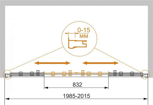 Душевая дверь в нишу Cezares PRATICO-BF-2-200-P-Cr стекло punto