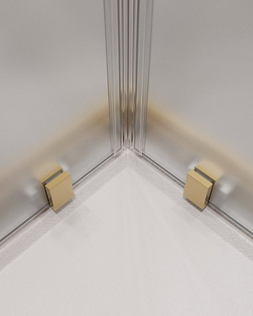 Душевой уголок Cezares Molveno 110х90 MOLVENO-AH-21-90+20-P-BORO профиль брашированное золото, стекло рифленое