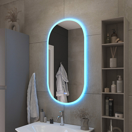 Зеркало Cezares 55х105 CZR-SPC-ELS-550-1050-RGB-TCH с подсветкой