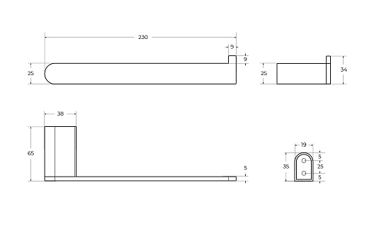 Полотенцедержатель Cezares Stylus STYLUS-TH02-IN сатин