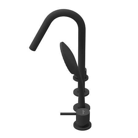 Смеситель на борт ванны Cezares Leaf LEAF-BVDM4-L-NOP черный матовый