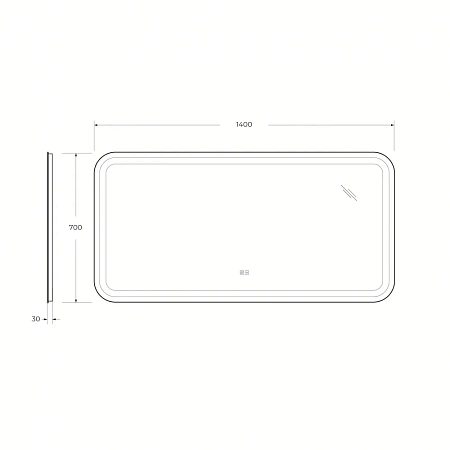 Зеркало Cezares Stylus CZR-SPC-STYLUS-1400-700-TCH-WARM белый