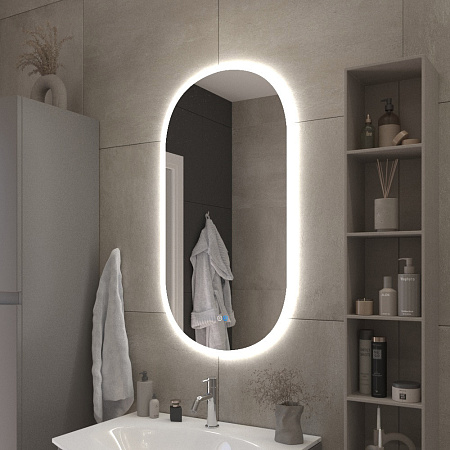 Зеркало Cezares 50х95 CZR-SPC-ELS-500-950-RGB-TCH с подсветкой