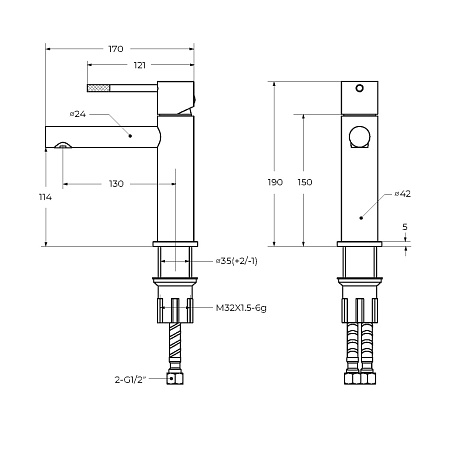 Смеситель для раковины Cezares Relax RELAX-LS2-01-W0 хром
