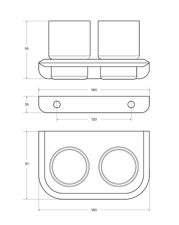 Стакан для зубных щеток Cezares Liner LINER-TUMDS-GM оружейная сталь
