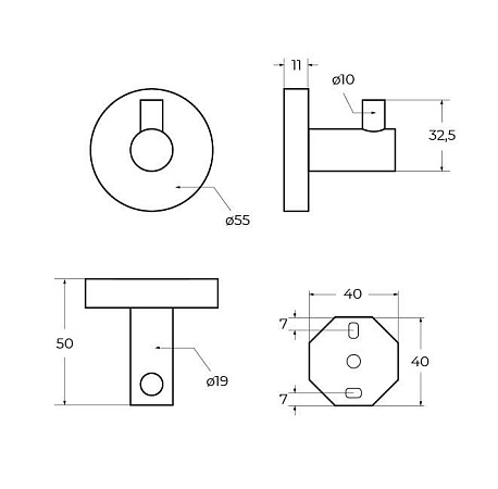 Крючок для ванной Cezares Relax RELAX-HK-01 хром