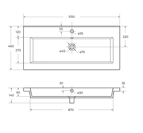 Накладная раковина Cezares 101 CZR-8070-100 белый глянец