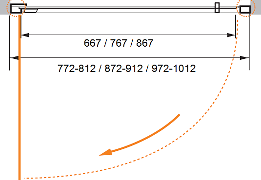 Душевая дверь в нишу Cezares PORTA-D-B-11-100-C-Cr стекло прозрачное