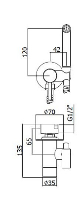 Гигиенический душ со смесителем Cezares CZR-DIF2-NOP, черный