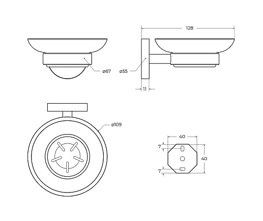 Мыльница Cezares Relax RELAX-SODS-IN сатин