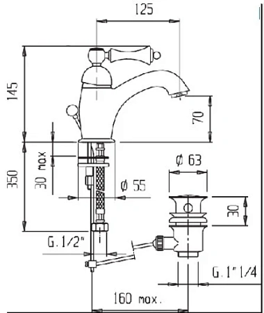 Смеситель для раковины Cezares Margot MARGOT-LS_M1-01-M хром