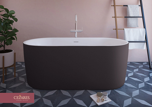 Акриловая ванна Cezares Metauro 180х80 METAURO-INT-Central-180-80-60-B-W-MATT черный матовый