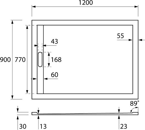 Экран для поддона Cezares TRAY-AS-AH-120/90-100-SCR