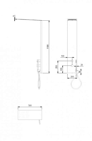Душевая панель Cezares PREMIER-CD2-NOP, черный