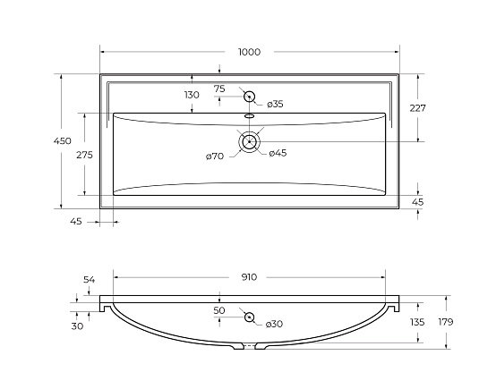 Накладная раковина Cezares Giubileo 80 CZR-1000/450-LV-MR-FS белый матовый