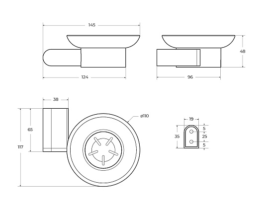 Мыльница Cezares Stylus STYLUS-SODS-01 хром